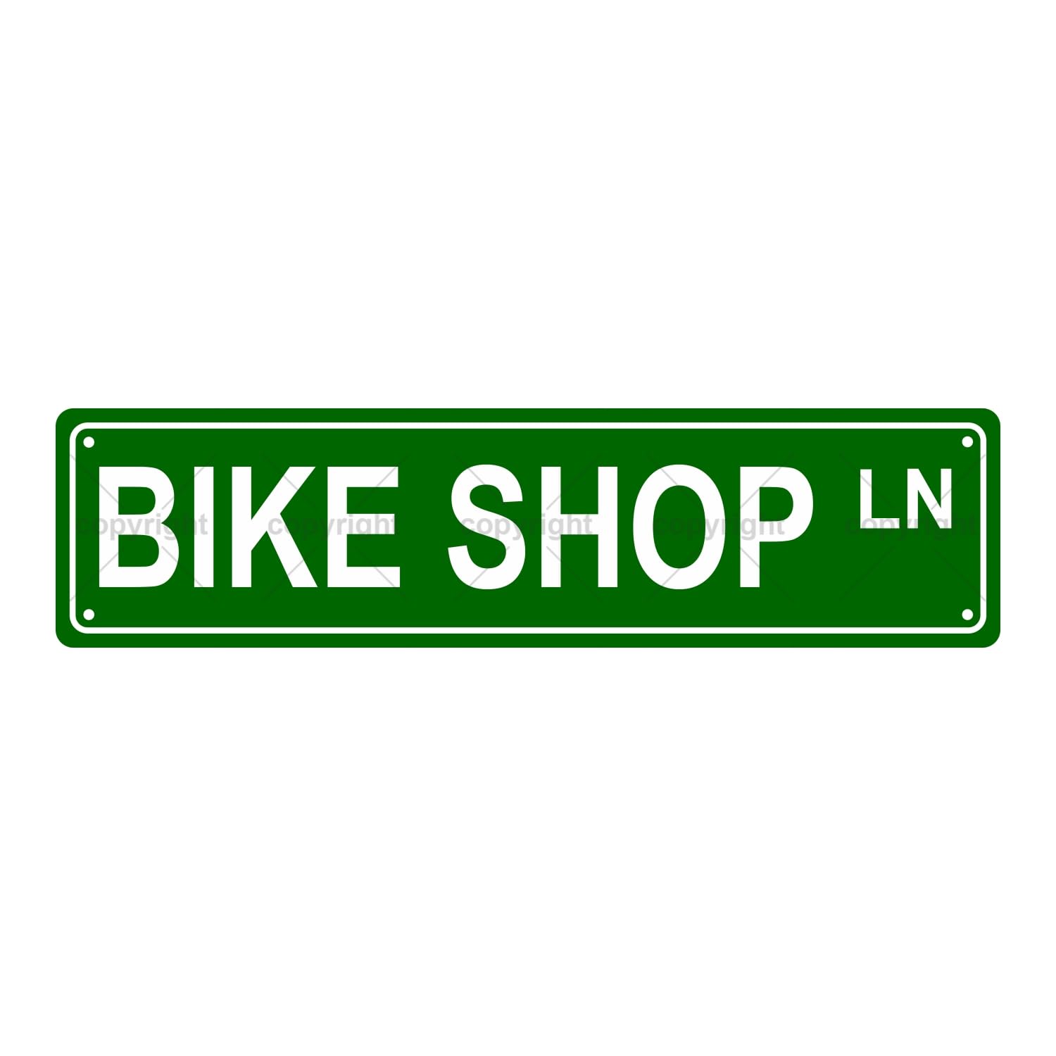 BIKE SHOP LN Space Metal Tin Street Sign Bar Cafe Garage Cave Home Room Wall Bathroom Farmhouse Garden Porch Patio Decor, 16 x 4 Inch