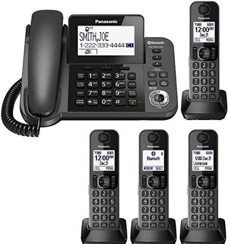 Panasonic KX-TGF383M plus one KX-TGFA30M handset DECT 6.0 Plus Corded / Cordless 4-Handset