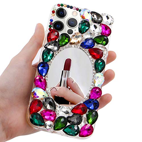 Moiky For Galaxy S21 Plus 5G Case Rhinestone Diamond Luxury 3D Bling Sparkle Glitter For Samsung Galaxy S21+ 5G Cover Mirror Makeup Crystal Clear Shockproof Protective Soft Tpu Bumper Back,Colorful #TOP5