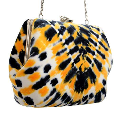Bolsa de ombro feminina Proenza Schouler multicolorida de couro veludo