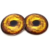 GLASS EYES: Glass eye cabochons for jewelry making, doll sculptures, taxidermy, and other crafting projects. FLATBACK CABOCHONS: Slightly domed on the surface of the eye, and flatback on the backs. VERSATILE: Use these glass eye cabcohons in doll mak...
