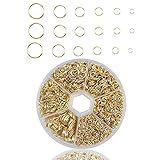 1390 Pcs Open Jump Rings, Metal Jump Ring, Circle Clasp Connectors, Jump Rings for Choker, Necklace, Earing Bracelet, DIY Supplies Findings And Repair(4-10mm) (Gold)