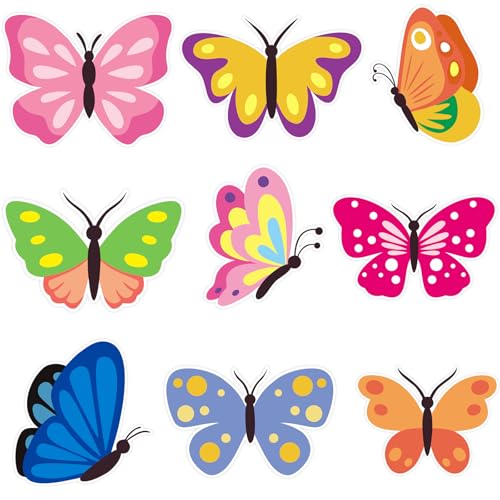 Image of Vuzvuv 54Pcs Spring Colorful Butterfly Cutouts Paper with 100Pcs Glue Points for Wall Bulletin Board Decorations or Theme Party or Classroom Decor Supplies