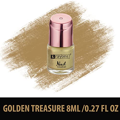 Image of Krayons Crazy Gel Nail Enamel, Waterproof, Longlasting, 8ml Each, Multicolor, Pack of 3 (Neon Orange, Neon Yellow, Golden Treasure)