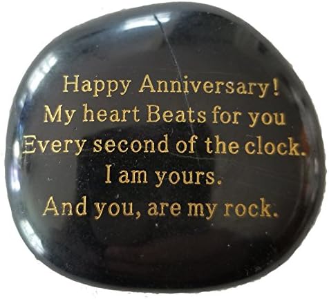 Anniversary Gifts for Him or Her, My heart Beats for you Every second of the clock. I am yours. And you, are my rock. Engraved rock gift men women