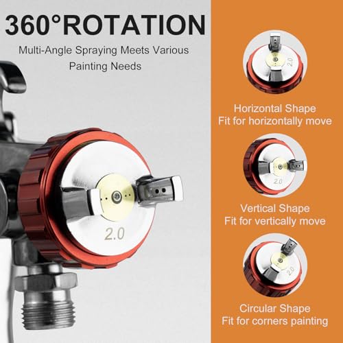 Image of R500 LVLP Spray Gun Air Paint Sprayer Gun Siphon Feed 1000CC Cup, with 1.7mm Nozzle & Air Regulator, Automotive Paint Gun for Cars & House Painting, Furniture, Fence, DIY