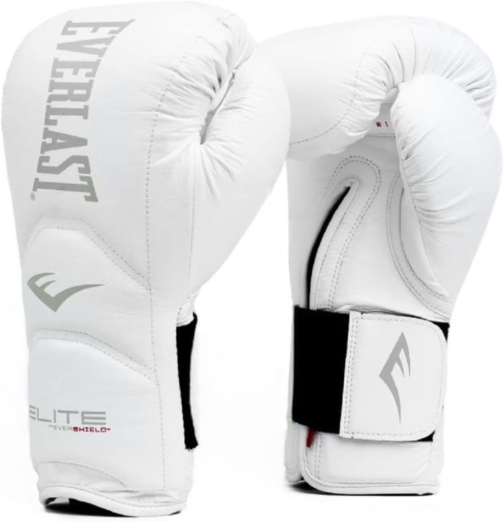 Everlast Elite Hook & Loop Training Gloves (White Pro, M