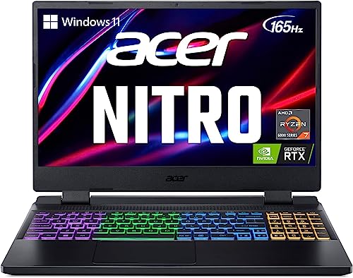 acer Nitro 5 AN515-46-R0EQ Gaming Laptop | AMD Ryzen 7 6800H Octa-Core CPU | NVIDIA GeForce RTX 3070 Ti Laptop GPU | 15.6' QHD FreeSync 165Hz IPS | 32GB DDR5 | 1TB Gen 4 SSD | Wi-Fi 6E | RGB Backlit