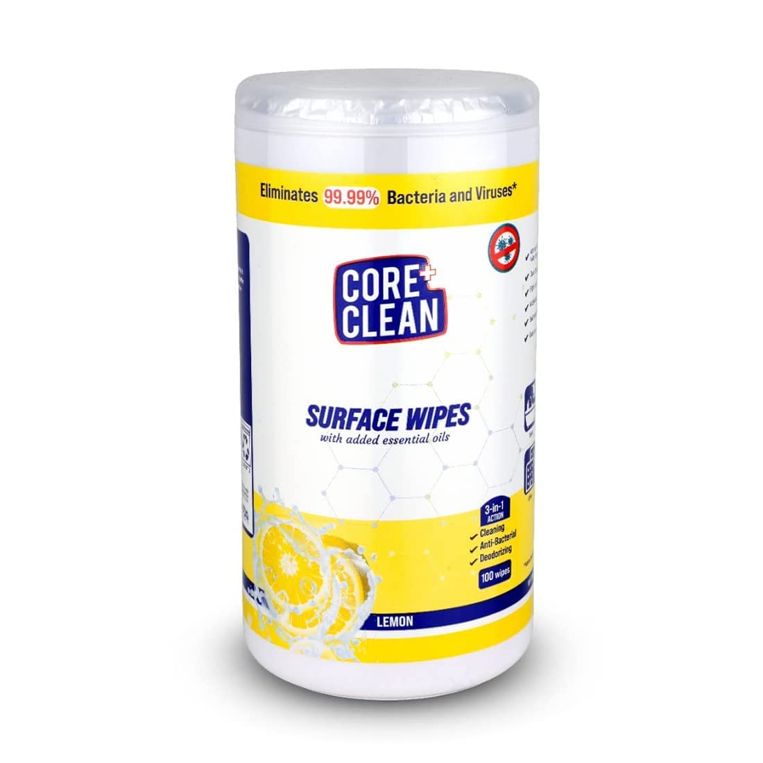 Disinfecting Surface Wipes, Disinfectant Multi Purpose Wet Wipes for Sanitizing Surfaces, 100 Pulls, Lemon, Pack of 1-image-41