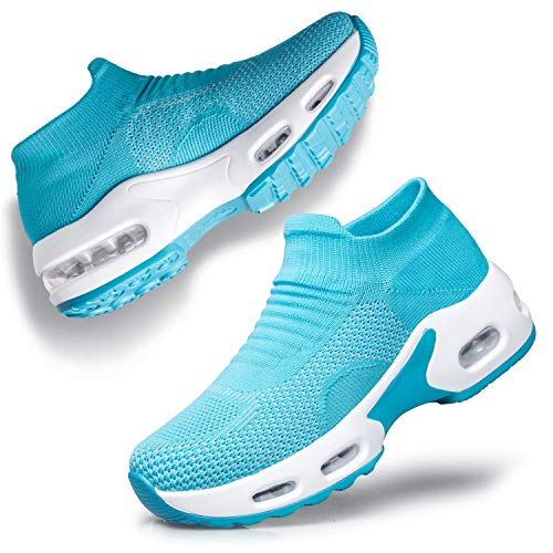 Image of YHOON Women's Walking Shoes Slip-On - Comfortable Work Shoes for Standing All Day, Breathable Air Cushion Nursing Sneakers