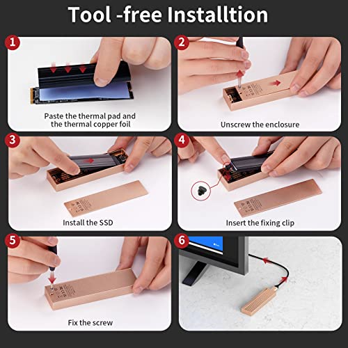 Carcasa externa SAN ZANG MASTER para SSD M.2 SATA USB C miniatura 6