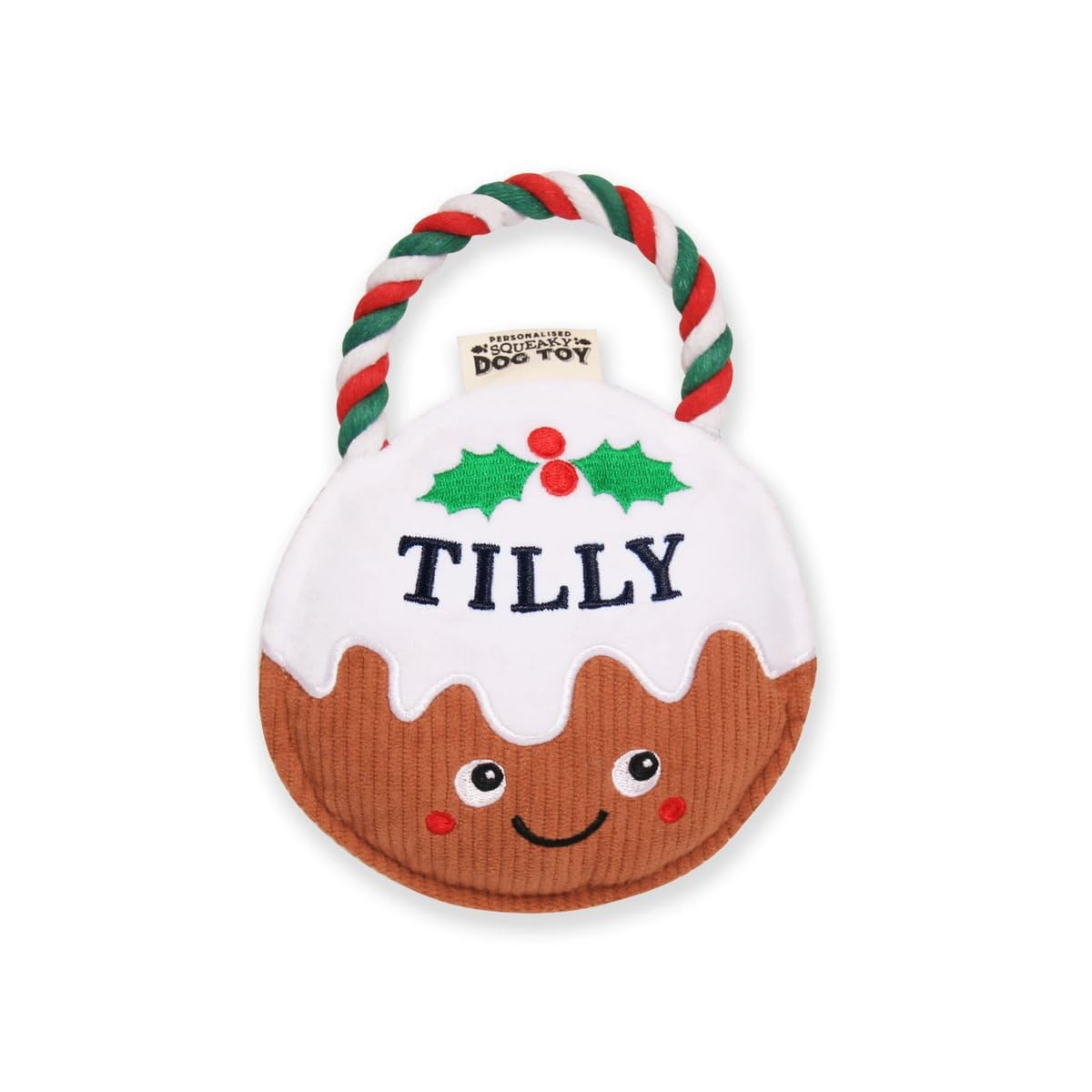 History & Heraldry Personalised Christmas Pudding Dog Toy (Tilly) — image 1