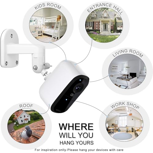 2Pack Adjustable Wall Mount for Arlo Essential 2K Indoor/Outdoor(2nd Generation), for Arlo Pro 5S/Pro 4/Pro 3/Pro 2/Pro/Arlo Ultra2/Ultra/Arlo Essential Spotlight Camera by SZAOYU - Image 5
