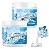2 Stück Rohrreiniger Extrem Stark Abflussreiniger, Pipeline Dredging Agent, Wild Tornado Abflussreiniger Pulver, Leistungsstarkes Rohrreiniger Pulver mit Aktivschaum, für Küche, Bad & Toilette