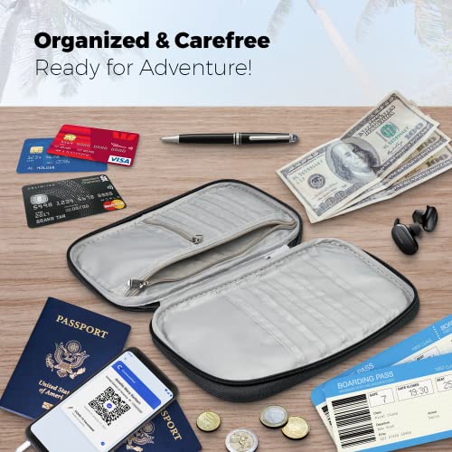 Travel Document Organizer, Family Passport Holder, Premium Wallet for Women and Men, Portable & Foldable Case for Cards… - Image 6