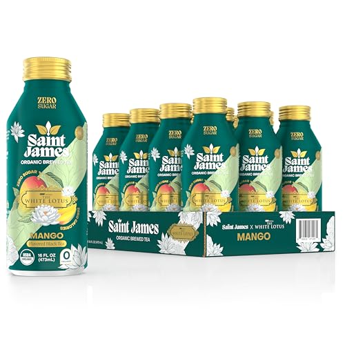 X The White Lotus Limited Edition - Organic Black Tea - Non-gmo, Gluten Free, Zero Calorie, Zero Sugar - Mango, 12 Pack (16.9 Fl Oz Each)