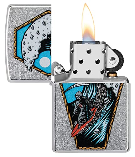 Zippo Reaper Surfer Diseño Cromado Pocket miniatura 3