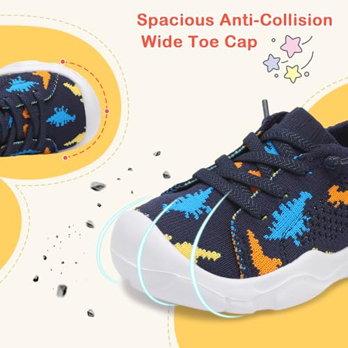 Image of LeIsfIt Toddler Shoes Boys Girls Wide Toe Box Breathable Slip-On Sneakers Kids Lightweight Barefoot Feel Shoes for Everyday Play