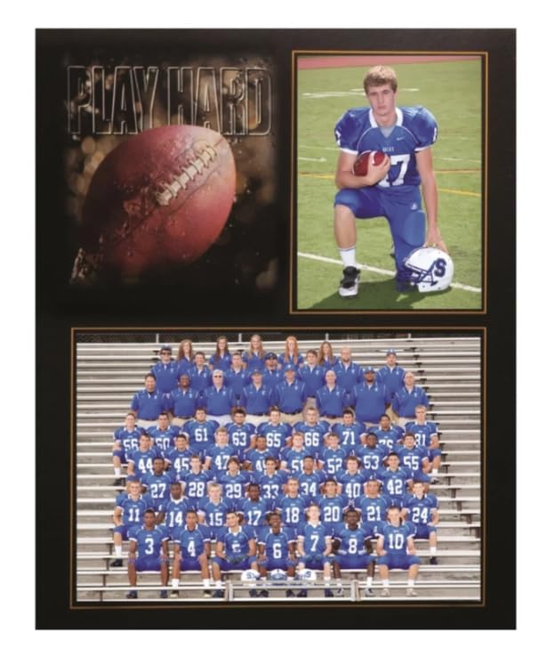 10 - Pack Play Hard Football Theme Photo Folder Frame Player/Team 7x5 and 3x5