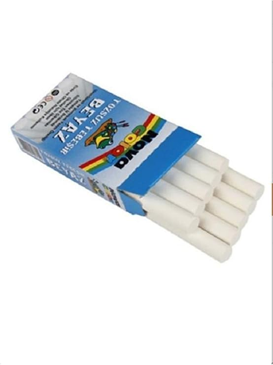 Nova Color Tozsuz Tebeşir, 10'lu Paket, Beyaz