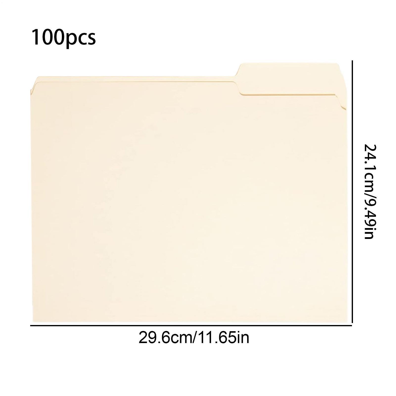 Carpetas Archivadoras 100 Piezas Organizador De Documentos | Carpetas Para Archivador Con Pestañas Cortadas A 1/3 Organización De Material Escolar, Oficina En Casa, Escuela, Aula