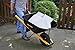 True Temper R6STFFEC 6 Cu. Ft Steel Tray Wheelbarrow with Never Flat Tire & Steel Handles, Black