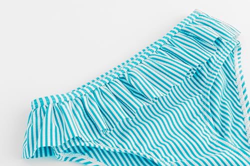 Image of LIZENS Girls Two Piece Swimwear Ruffle Trim 2-12Years Flounce Striped Beach Bathing Suit