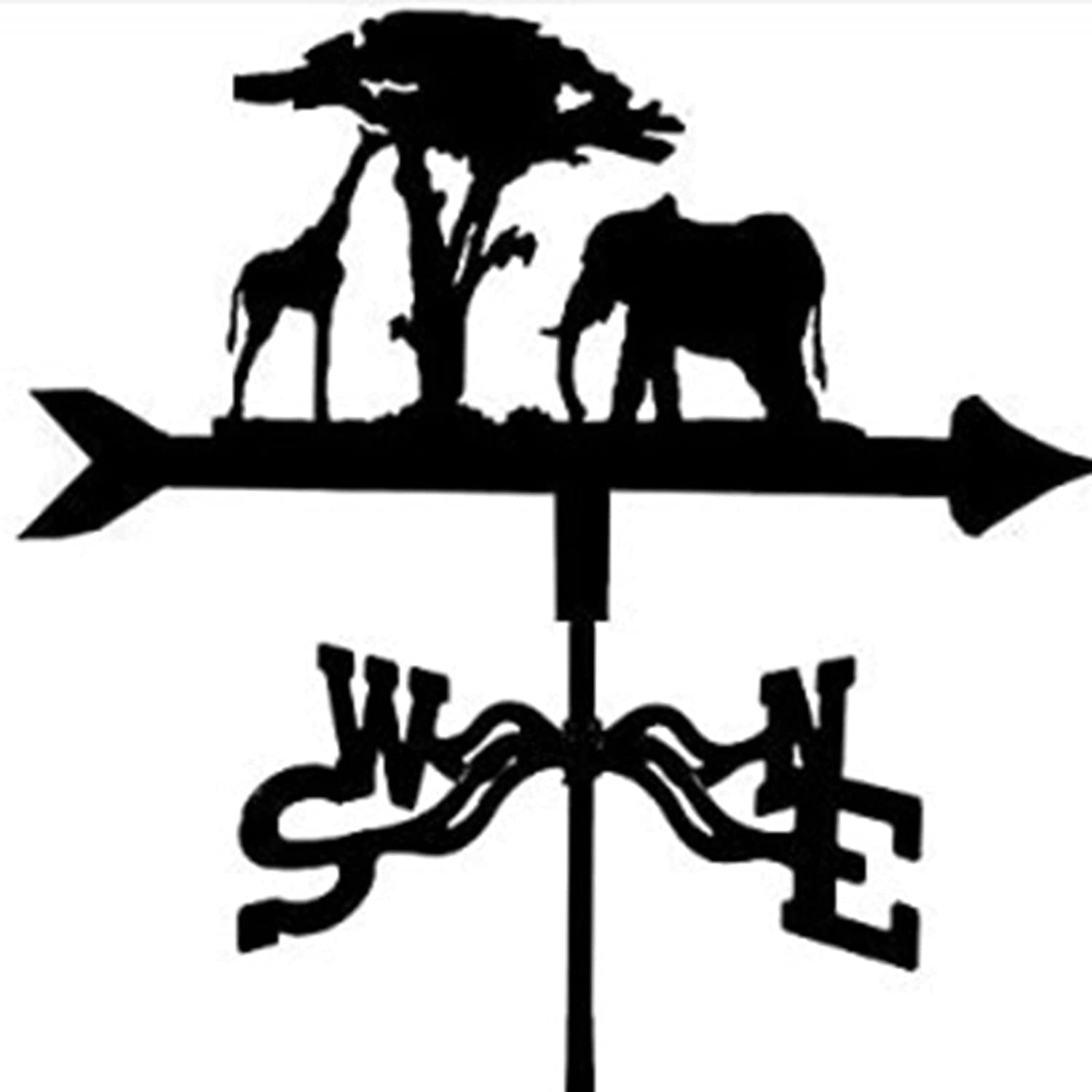 TAXXII Wind Vane Cow - Stainless Steel Vanes for Outdoors, Garden,Wind Direction Indicator,Paddock Roof,Weathervane Weathercock Roof Mount-Black||Cow Weather