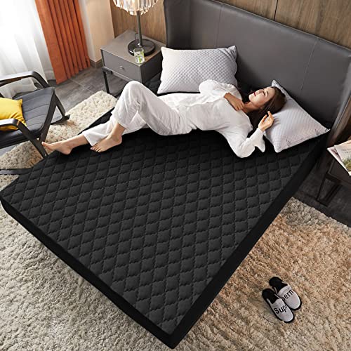 Waterproof Mattress Protector, Queen Mattress Protector, Breathable Mattress Cover, Premium Soft Filling Waterproof Mattress Pad Protector With 8"-18" Deep Pocket Black 60X80 Inch #TOP5