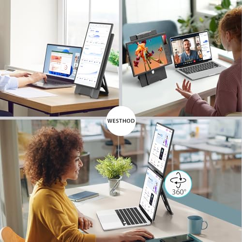 Image of 16.2'' Portable Monitor FHD 1200P USB-C /HDMI with Retractable Stand & Speakers, Ultra-Slim Computer Display HDR Eye Care Laptop Screen Plug-Play, External Monitor for MAC PC Phone PS4 Xbox
