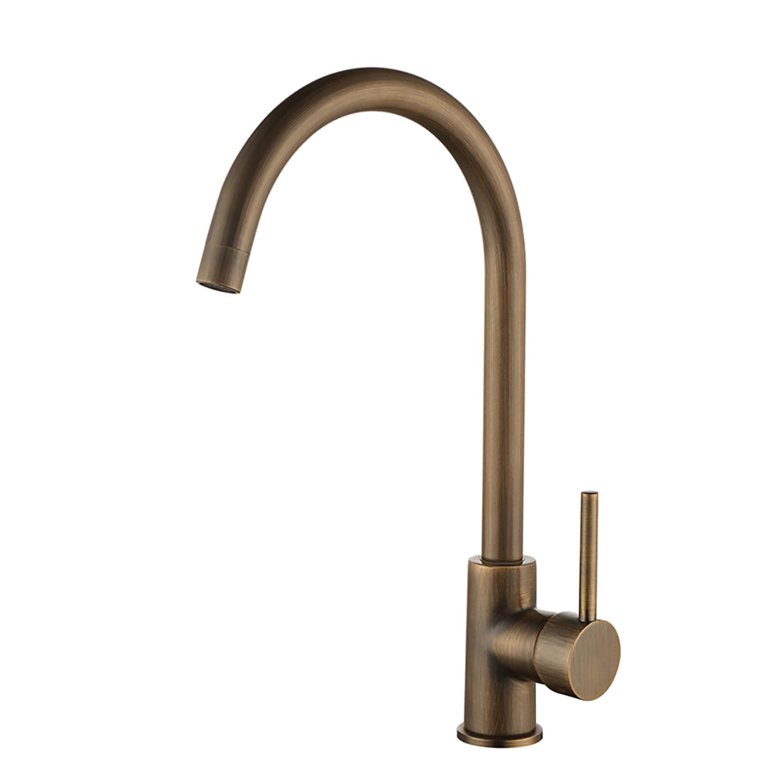 Tymyw Antique Brass Taps Kitchen 360 Degree Swivel Spout Single Handle Kitchen Sink Mixer Taps Single Hole