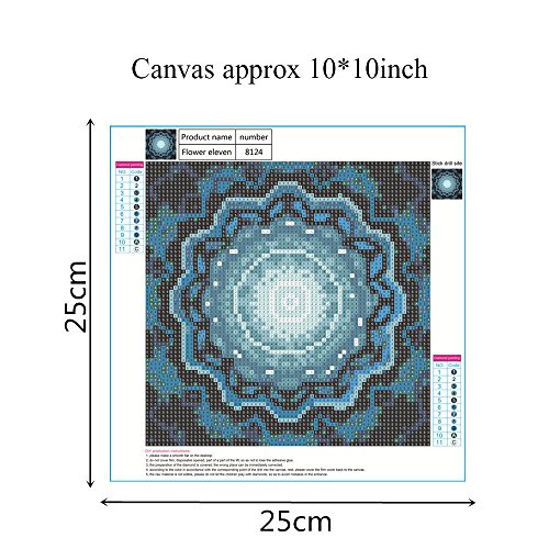 Haimay 4 Pack Diy 5D Diamond Painting Kits Full Drill Rhinestone Painting Mandala Diamond Pictures For Wall Decoration, Mandala Diamond Paintings Style (Canvas 10×10 Inches) #TOP1