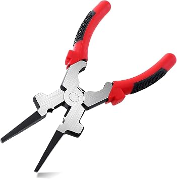 Ohleats 8 MIG Welding Pliers, Multifunction Carbon Steel Welding Pliers with Insulated Handle, Non-slip Wire Cutting Pliers for Scraping Spatter Gripping Drawing Wire, Car Accessories Red
