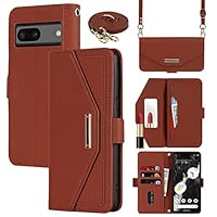 Furill Phone Case For Google Pixel 7 5G Wallet Cover With Crossbody Shoulder Strap And Leather Credit Card Holder Pocket Slim Flip Purse Stand Cell Accessories Pixel7 Pixle Seven 6.3 Girls