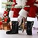 Christmas Santa Boot Covers PU Leather Santa Boot Tops Fancy Dress Footwear for Adults Simulation Party Cosplay, Black