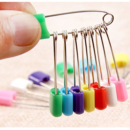 LEFV Diaper Pins 1.5inch Cloth Nappy Safety Pins,Pack of 25 (Green)