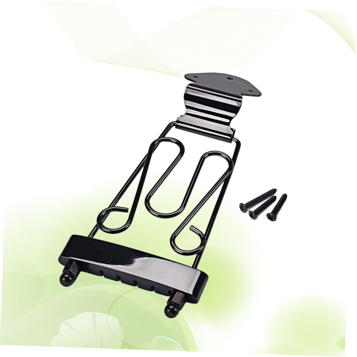 Generic Ga412 Guitar Tailpiece Screws Black Flower Design Guitar Tailpiece Bridge for Jazz