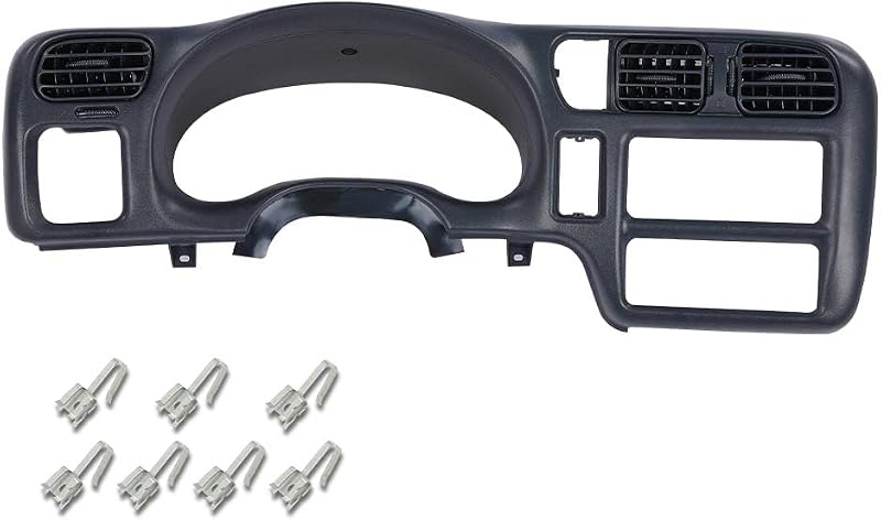 Moldura do painel para rádio Single DIN PIT66 Chevrolet Blazer S10 GMC Jimmy S15 Sonoma 1998–2004 – Cinza-escuro