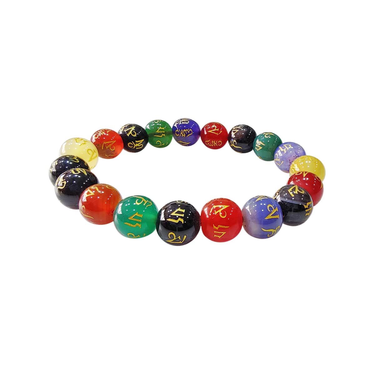 9Dzine Multi Onyx 7 Chakra Om Mani Padme Hum Bracelet for Men & Women (10mm) | Multicolor Beads Crystal Stone Elastic Wristband | All Chakra Stone Bracelet for Reiki, Meditation and Healing - Unisex (B09L823Q75) Amazon Price History, Amazon Price Tracker