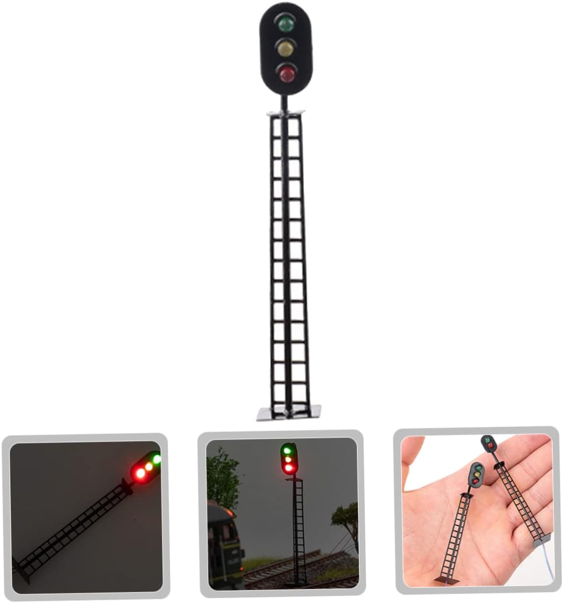 Luminous Railroad Traffic Signal Light Model Compact Miniature Sand Table Decor for DIY Landscape Layouts and Safe Signal Lamp for Model Trains and Crafts