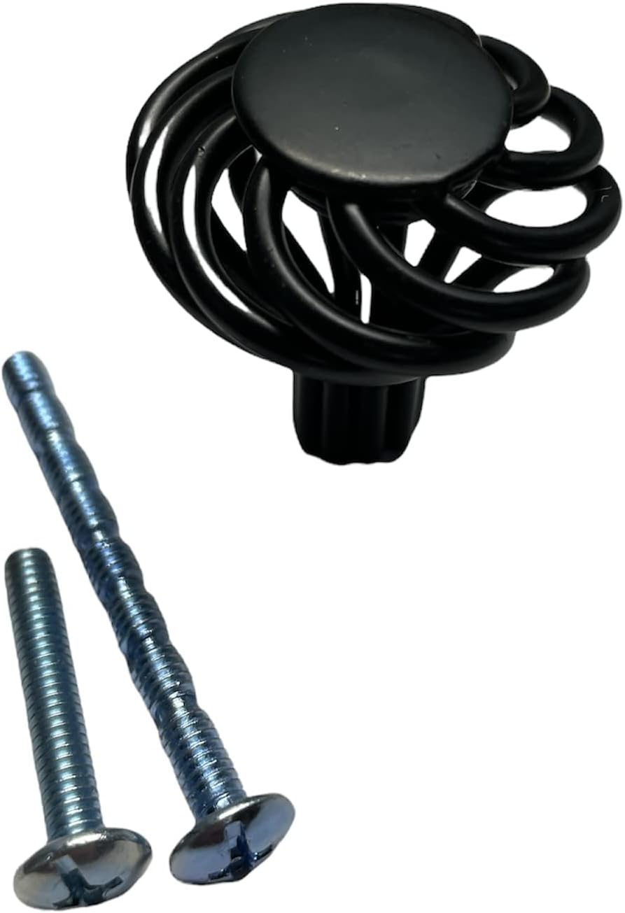 Colester Direct Kitchen Cabinet Hardware Drawer Knob Round Birdcage (10, Black)