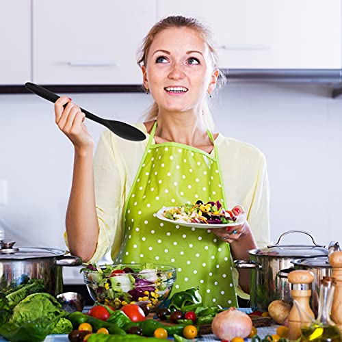 Hemoton 2 peças de colheres de jantar de silicone macio, cabo longo, sopa, antiaderente, resistente