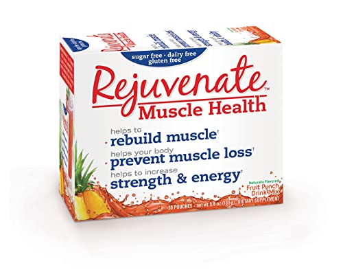 Rejuvenate Original Essential Amino Acid Drink Mix - Muscle Building & Repair Supplement - Energy & Strength Restoring - Immune Support Drink Powder Packets - 30 Servings - Fruit Punch #TOP28