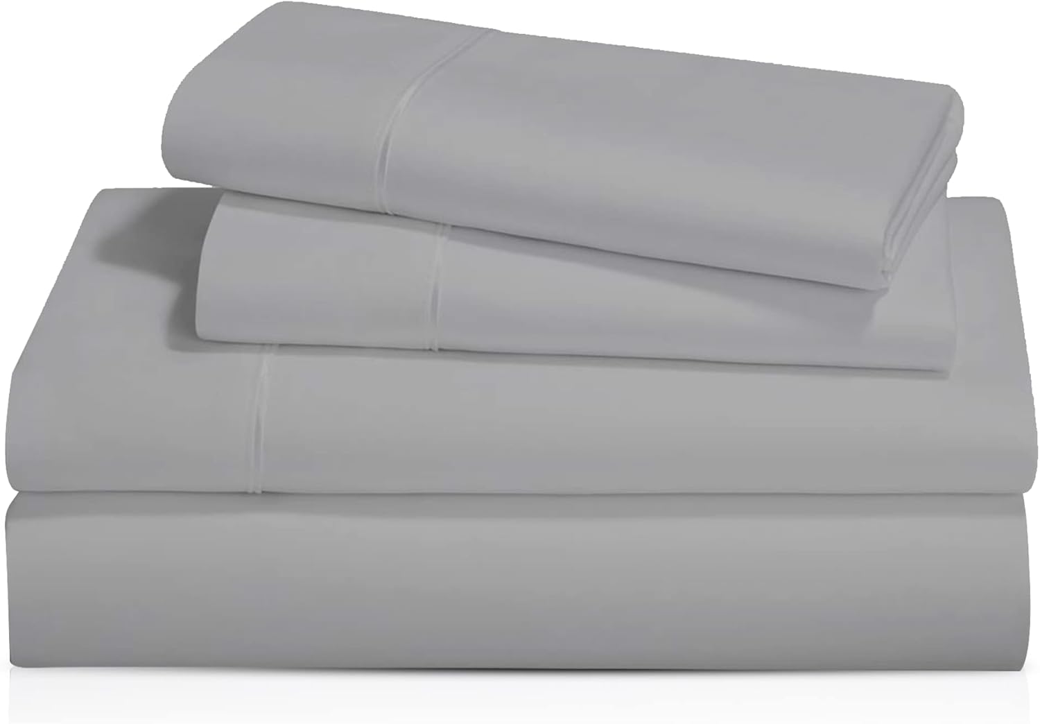 100% Organic Grey Queen Cotton Sheets Set - Super Soft and Breathable 350 Thread Count Percale Weave GOTS Certified Cotton - 4 PieceGrey Queen Size Sheet Sets