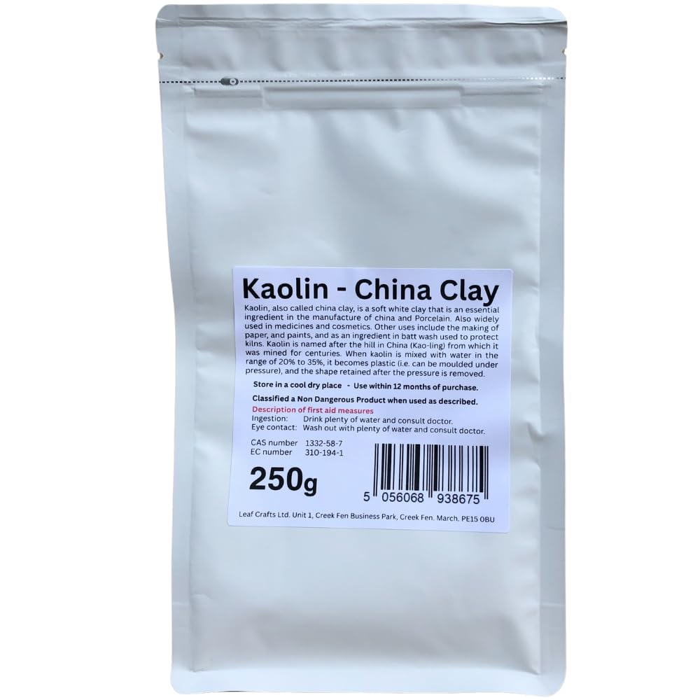 Trustleaf 250g Kaolin White China Clay - 100% Natural - (250g Bag)