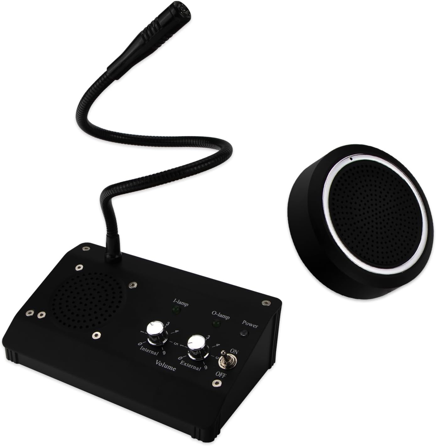 DESHUN Window intercom, Window Speakers, 2 Way Window Counter intercom Microphone, for The Business/Bank/Office/Hospital/Station/Catering