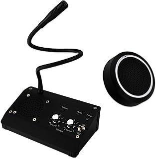 DESHUN Window intercom, Window Speakers, 2 Way Window Counter intercom Microphone, for The Business/Bank/Office/Hospital/Station/Catering