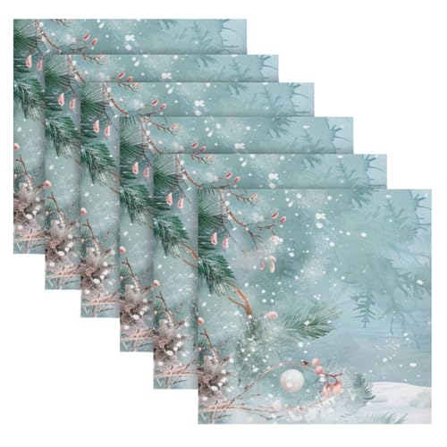 Servilletas de Tela Navidad Muñeco de Nieve Pack 6 miniatura 2