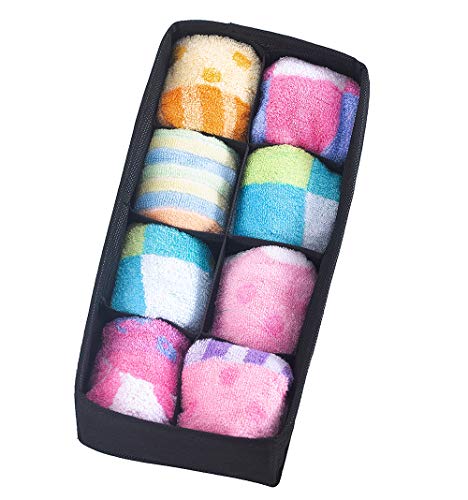 MCIGICM Underwear Drawer Organizer, Bra Houseware Closet Underwear Organizer Drawer Divider, Foldable Storage Box for Bras, Underwear, Socks, Neck Ties