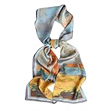 [HQYOULE] スカーフ レディース リボン 髪飾り リボンスカーフ ロングスカーフ ネッカチーフ 146cm*17cm シルク風 バッグ飾り ウエストベルト 多機能 お洒落 ミニスカーフ 通勤 春夏秋冬 長方形 (秋の色)